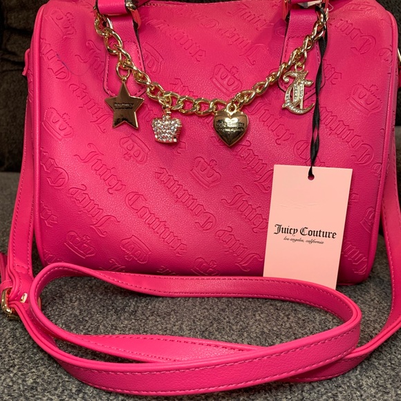 Juicy Couture Pink Flash Not Your Babe Satchel Crossbody Bag -NWT - Picture 2 of 10